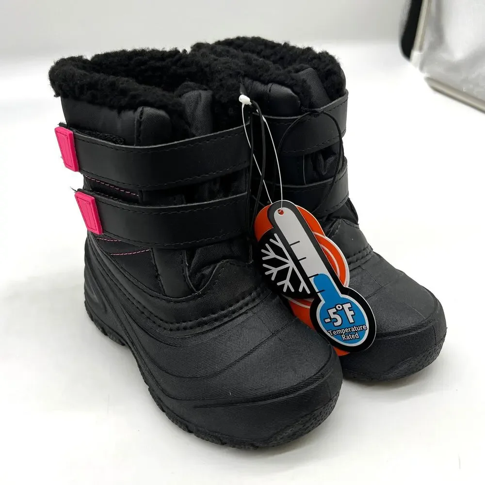 Wonder Nation Toddler & Kids Winter Boots -5F Black Pink Size 9